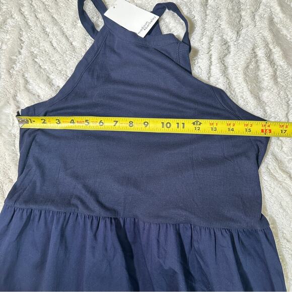 Madison & Berkeley Size M Navy Blue Midi Tank Dress Neutral Layering Minimalist - Picture 10 of 12